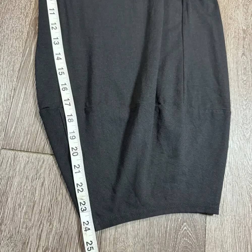 Lisa Bayne Black Bamboo Cotton Blend Cropped Harem Pants Medium Made in USA - Picture 6 of 13